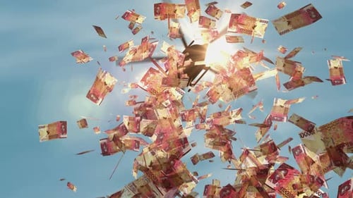 Guinea francs banknotes helicopter money dropping