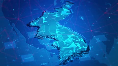 Korea Map Digital Business Technology