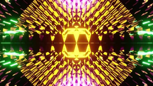 Neuer gelber Glanz mit rosafarbenem und grünem Equalizer-VJ-Loop für Musikparty-Hintergrund