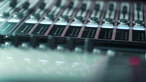 Music Studio Audio Mixer. Digital Display Club Zone Sound Waves. Music Mixer