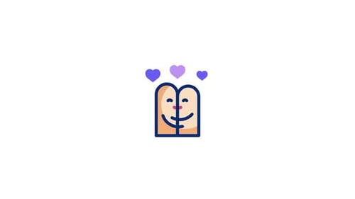 Cute Toast Couple Hugging Animation in Flat Design