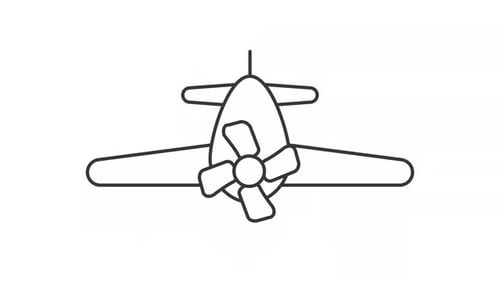 Flat Design Airplane Icon Animation