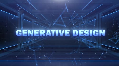 Futuristic Generative Design Title with Digital Network Grid