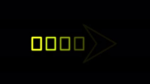 Flashing Yellow Neon Arrow Outline Animation