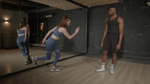 Woman Exercising with her Fitness Instructor