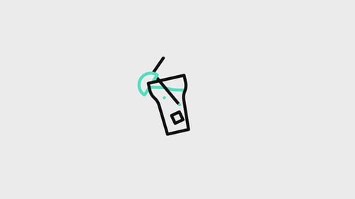 Minimalist Line Art Cocktail Drink Glass Animation
