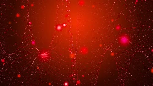 Abstract Red Sparkle Particle Celebration Loop