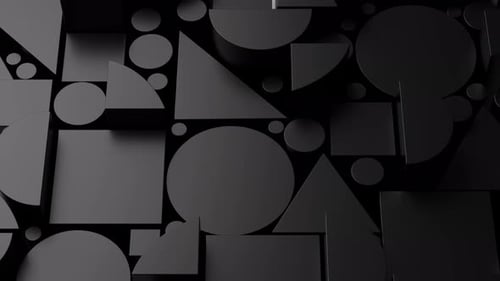 Fond animé abstrait de formes géométriques noires