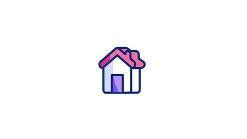 Minimalist Animated House Icon Loop