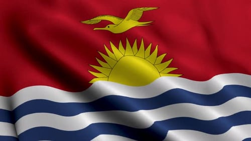 Realistic Waving Flag of Kiribati Seamless Loop
