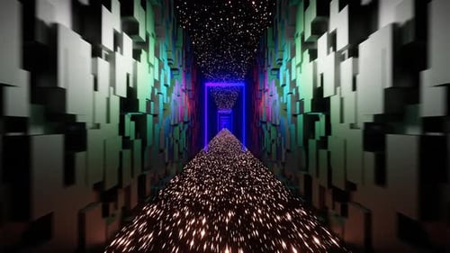 White to Red Into Star Tunnel Background Loop Animation in 1080HD