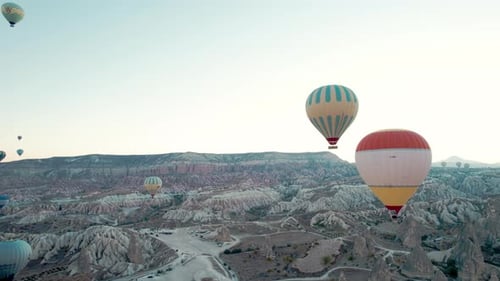 Cappadocia's Stunning Landscape with Colorful Hot Air Balloons