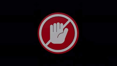 Animated 3D Stop Hand Sign Symbol Loop