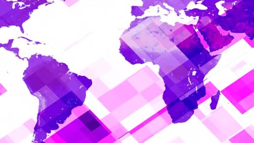 Dynamic Geometric World Map Abstract Background