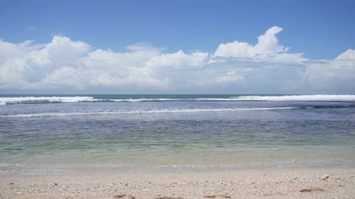 Looping Tropical Beach with Blue Sky in Indonesia