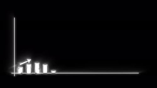 White Glowing Business Graph Chart Animation
