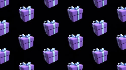 Bewegliches Muster der Geschenkverpackung. Wiederholtes Muster der Geschenkbox. Animiertes Hintergrundmuster auf Seamless