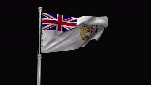 British Antarctic Territory Flag Waving Realistic Animation