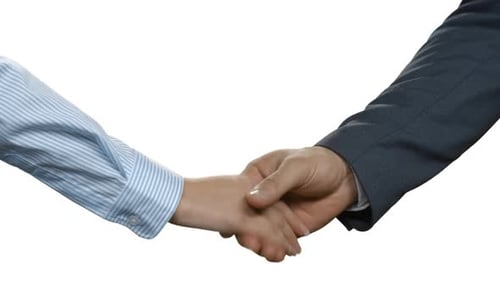 Business Handshake in Agreement on White Background