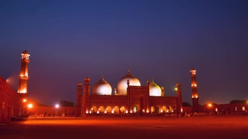 Timelapse Badshahi Mosque In Pakistan