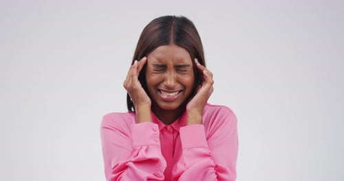 Young Adult Woman Experiencing Headache Pain