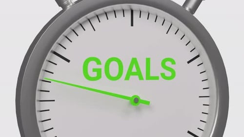 Goals word on stopwatch