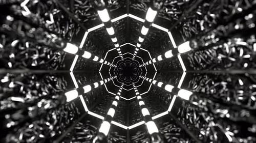 White And Futuristic Bright Abstract Tunnel Background Vj Loop In 4K