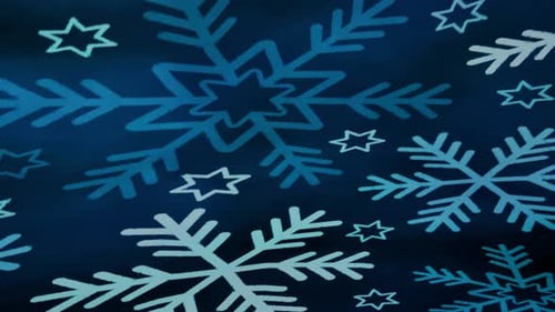 Dark Blue Glossy Winter Snow Flake Pattern Abstract Background