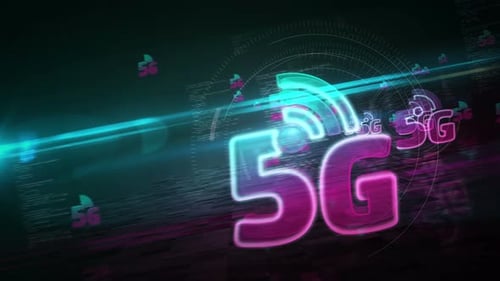 Futuristic Digital 5G Technology Network Animation