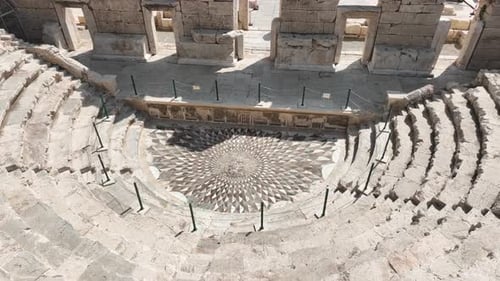 Ancient Stone Amphitheater Ruins From Above