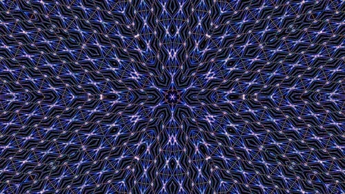 Abstract Geometric Blue Purple Pulsating Kaleidoscope Pattern Loop