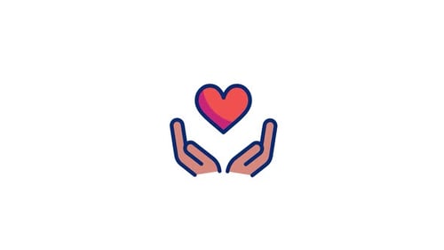 Animated Hands Cupping a Heart Icon