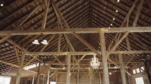 Barn Event Space Set for a Wedding