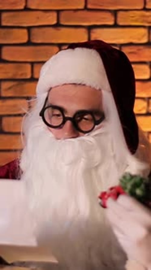 A Cheerful Santa Reads Childrens Letters in a Heartwarming Video