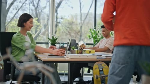 Young Colleagues Working Together in Office