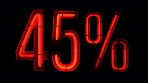 Vibrant Red Neon 45 Percent Display Animation