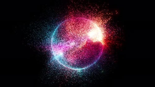 Dynamic Abstract Particle Sphere with Glowing Colors