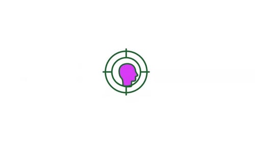Human Head Target Icon Animation with Pulsing Outline