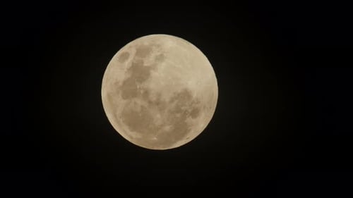Moon in Dark Sky, Close Up Lunar Detail
