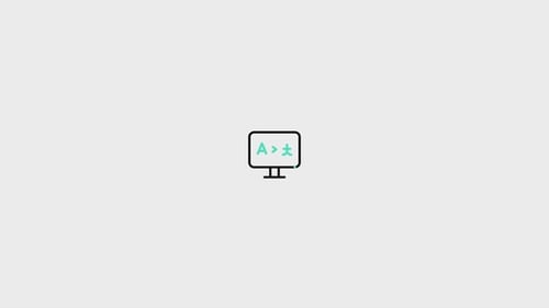 Minimalist Computer Monitor with Code Text Animation
