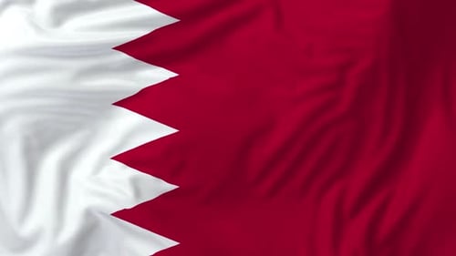 Bahrain National Flag Waving Seamless Loop Animation