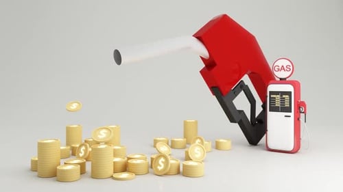 Animated Gas Pump Dispensing Gold Coins