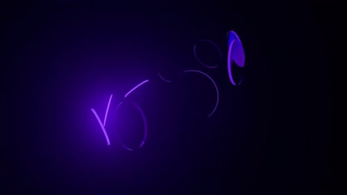 Floating Glass Discs – Minimal Neon Abstract 3D Loop