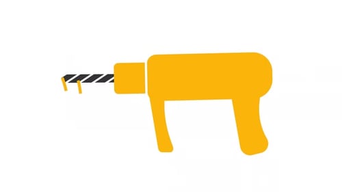 Animated power drill glyph color icon