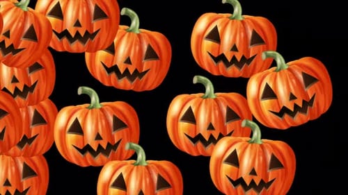 Halloween Pumpkin Transition 4K Alpha Channel