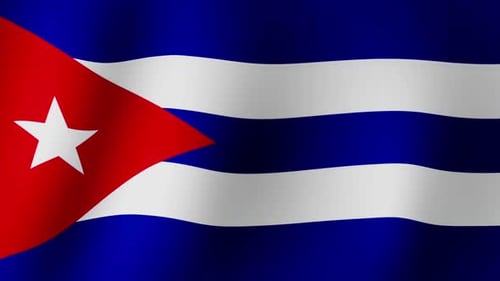 Cuban Flag Waving Seamless Loop for National Events