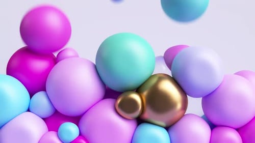 Abstract Fluid Colorful Spheres Falling Animation