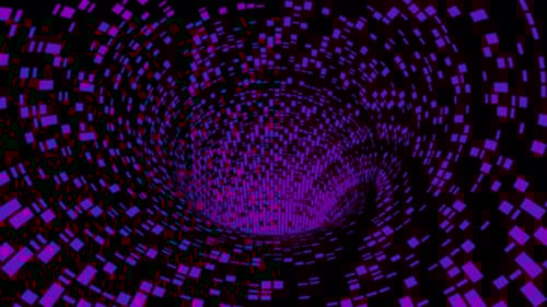 Tube Running Through The Tunnel Vj Loop Or Data Tunnel Purple Version 4K 50 Fps