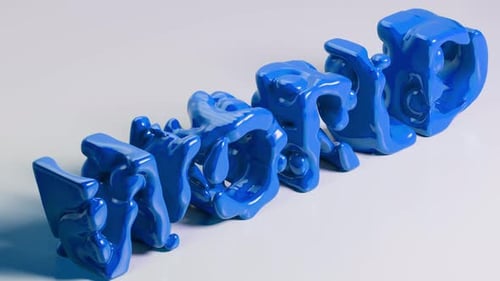 Fluid World Text Blue