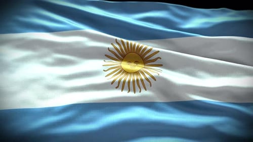 Realistic Waving Argentina Flag Animation